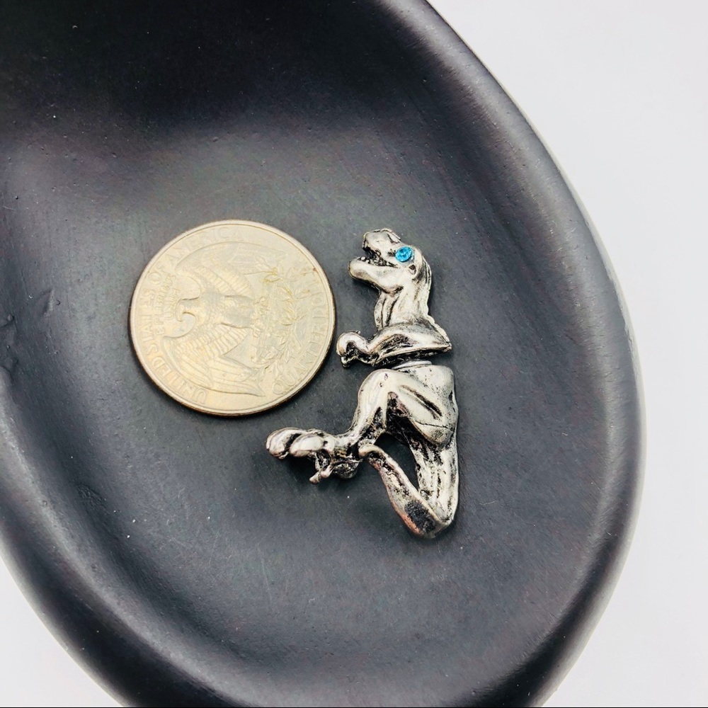 🌺3/$25 1 Pair T-Rex Dinosaur Earrings NEW Silver - Picture 7 of 7